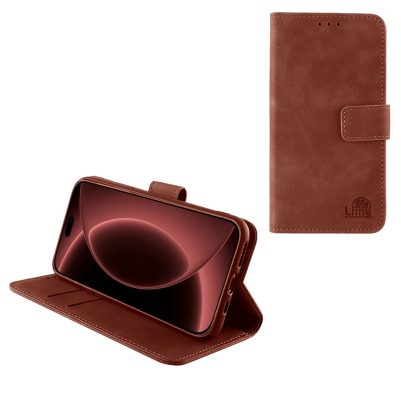 LIME ESSENTIAL ΘΗΚΗ IPHONE 18 PRO MAX 6.9in MAGNET BOOK STAND CLIP CHESTNUT BROWN