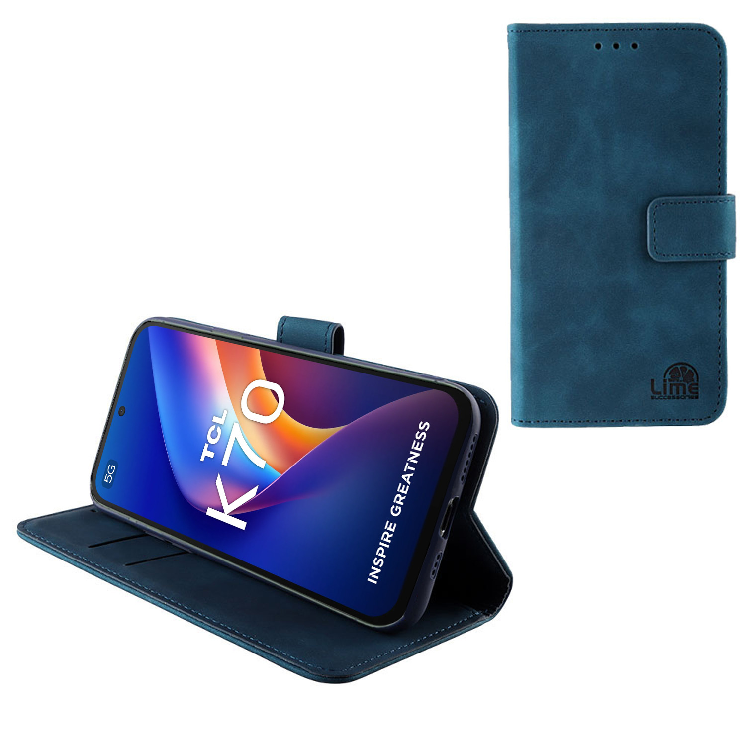 LIME ESSENTIAL ΘΗΚΗ TCL K70 5G 6.75in MAGNET BOOK STAND CLIP DARK BLUE