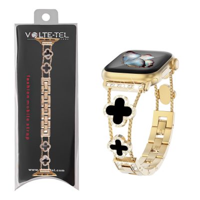 VOLTE-TEL ΛΟΥΡΑΚΙ ΡΟΛΟΓΙΟΥ ΓΥΝΑΙΚΕΙΟ ΜΕΤΑΛΛΙΚΟ APPLE WATCH 38/40/41/42MM ΤΥΠΟΥ VAN CLEEF BLACK CROSS 12.7cm GOLD