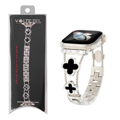 VOLTE-TEL ΛΟΥΡΑΚΙ ΡΟΛΟΓΙΟΥ ΓΥΝΑΙΚΕΙΟ ΜΕΤΑΛΛΙΚΟ APPLE WATCH 38/40/41/42MM ΤΥΠΟΥ VAN CLEEF BLACK CROSS 12.7cm TITANIUM GREY