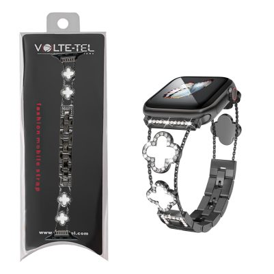 VOLTE-TEL ΛΟΥΡΑΚΙ ΡΟΛΟΓΙΟΥ ΓΥΝΑΙΚΕΙΟ ΜΕΤΑΛΛΙΚΟ APPLE WATCH 38/40/41/42MM ΤΥΠΟΥ VAN CLEEF WHITE CROSS 12.7cm BLACK