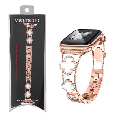 VOLTE-TEL ΛΟΥΡΑΚΙ ΡΟΛΟΓΙΟΥ ΓΥΝΑΙΚΕΙΟ ΜΕΤΑΛΛΙΚΟ APPLE WATCH 38/40/41/42MM ΤΥΠΟΥ VAN CLEEF WHITE CROSS 12.7cm ROSE GOLD