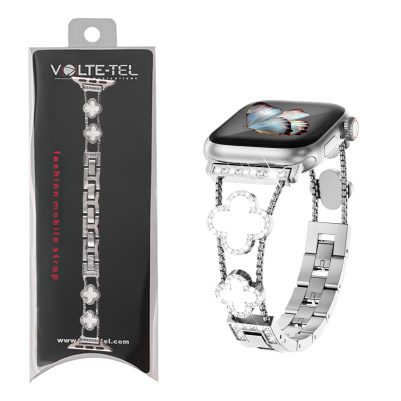 VOLTE-TEL ΛΟΥΡΑΚΙ ΡΟΛΟΓΙΟΥ ΓΥΝΑΙΚΕΙΟ ΜΕΤΑΛΛΙΚΟ APPLE WATCH 38/40/41/42MM ΤΥΠΟΥ VAN CLEEF WHITE CROSS 12.7cm SILVER