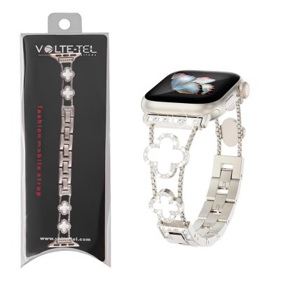 VOLTE-TEL ΛΟΥΡΑΚΙ ΡΟΛΟΓΙΟΥ ΓΥΝΑΙΚΕΙΟ ΜΕΤΑΛΛΙΚΟ APPLE WATCH 38/40/41/42MM ΤΥΠΟΥ VAN CLEEF WHITE CROSS 12.7cm TITANIUM GREY