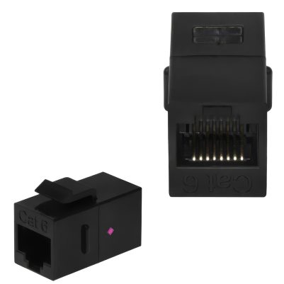 HYPER-FIX HF164 ΜΟΥΦΑ KEYSTONE MODULE RJ45 (FEMALE) ΣΕ RJ45 (FEMALE) 8P8C ΓΙΑ CAT 6 BLACK