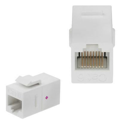 HYPER-FIX HF164 ΜΟΥΦΑ KEYSTONE MODULE RJ45 (FEMALE) ΣΕ RJ45 (FEMALE) 8P8C ΓΙΑ CAT 6 WHITE