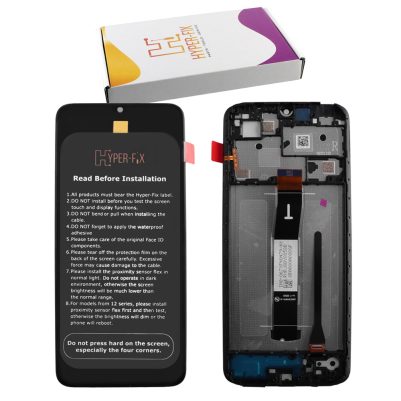 XIAOMI REDMI 12C ΟΘΟΝΗ IPS + TOUCH SCREEN + LENS + FRAME HF-5600010C3T00 BLACK HYPER-FIX SERVICE PACK