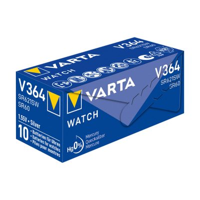 VARTA ΜΠΑΤΑΡΙΕΣ ΡΟΛΟΓΙΟΥ 364/SR621/AG1/SR621SW/SR60 1.55V SILVER OXIDE 1 ΤΕΜ 10/BLISTER