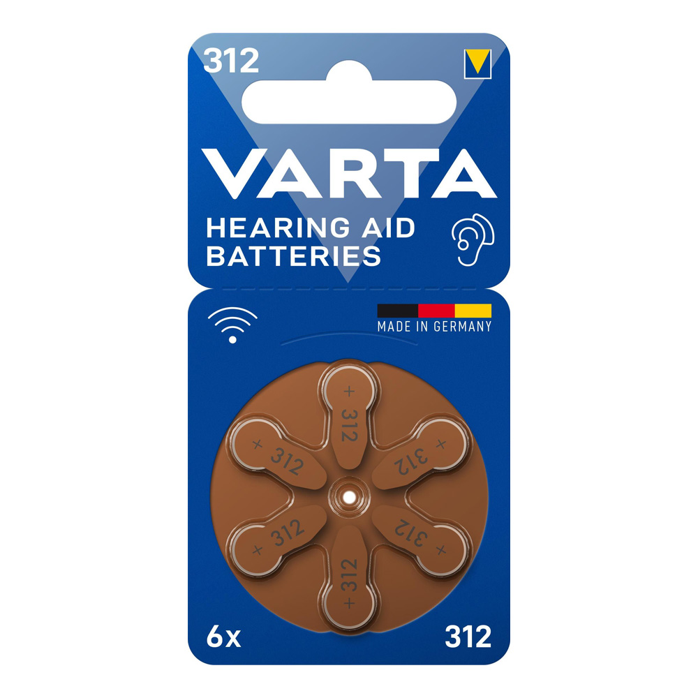 VARTA ΜΠΑΤΑΡΙΕΣ ΑΚΟΥΣΤΙΚΩΝ ΒΑΡΗΚΟΪΑΣ 312 P312/PR312/PR41/ZA312 1.45V 180mAh 6/BLISTER