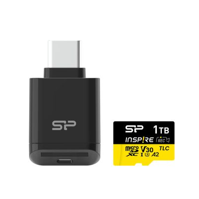 SILICON POWER micro SDXC 1TB CLASS 10 UHS-I U3 A2 C200 V30 INSPIRE DDR200 R170/W160 R170/W160 MB/S +CARD READER SP001TBSTXLA2VC2
