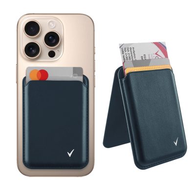 VOLTE-TEL ΘΗΚΗ ΚΑΡΤΩΝ MAGSAFE MAGNETIC ANTI-RF ME STAND LEATHER BLUE