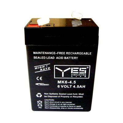 YES ΜΠΑΤΑΡΙΕΣ ΜΟΛΥΒΔΟΥ 6V 4.5Ah MK6-4.5 (70x45x100) ΑΚΡΟΔΕΚΤΗΣ T1/F1 4,75mm
