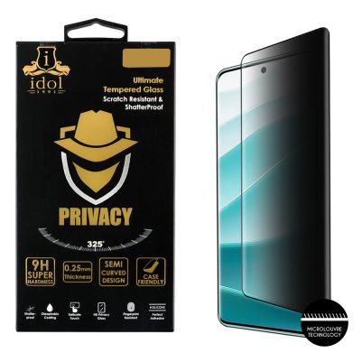 IDOL 1991 PRIVACY ANTISPY TEMPERED GLASS XIAOMI REDMI NOTE 14 PRO 5G/POCO X7 6.67in 9H 0.25mm SEMI CURVED FULL GLUE BLACK