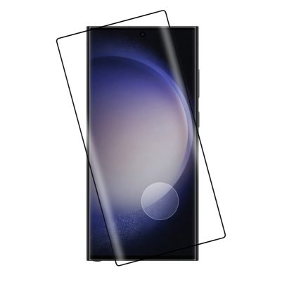 IDOL 1991 GLAMOUR TEMPERED GLASS SAMSUNG S23 ULTRA 5G S918 6.8in 9H 0.30mm FULL COVER 3D EDGE GLUE FINGER UNLOCK BLACK