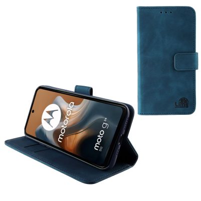 LIME ESSENTIAL ΘΗΚΗ MOTOROLA MOTO G35 5G 6.72in MAGNET BOOK STAND CLIP DARK BLUE