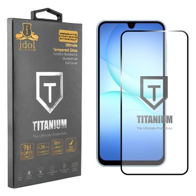 IDOL 1991 TITANIUM TEMPERED GLASS SAMSUNG A17 4G A175/A17 5G A176/M17 5G M176 6.7in  9H 0.25mm SEMI CURVED FULL GLUE BLACK