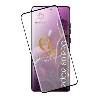 IDOL 1991 GLAMOUR TEMPERED GLASS MOTOROLA EDGE 60 PRO 5G 6.7in 9H 0.30mm FULL COVER 3D EDGE GLUE FINGER UNLOCK BLACK