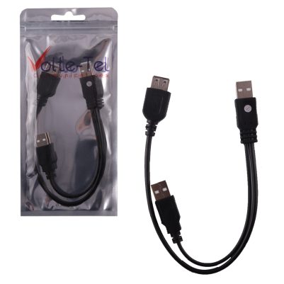 ΚΑΛΩΔΙΟ Η/Υ ΠΡΟΕΚΤΑΣΗ USB-A 2.0 ΑΠΟ USB-A 2.0 MALE ΣΕ USB-A MALE & USB-A 2.0 FEMALE 0.3m ΜΑΥΡΟ