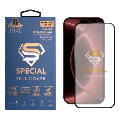 IDOL 1991 SPECIAL TEMPERED GLASS IPHONE 18 PRO MAX 6.9in 9H 0.25mm FULL COVER FULL GLUE BLACK