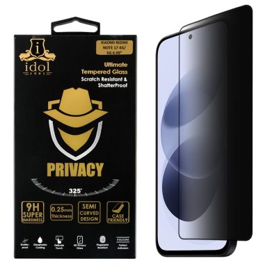 IDOL 1991 PRIVACY ANTISPY TEMPERED GLASS XIAOMI REDMI NOTE 17 4G/5G 6.99in 9H 0.25mm SEMI CURVED FULL GLUE BLACK