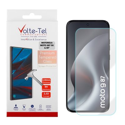 VOLTE-TEL TEMPERED GLASS MOTOROLA MOTO G87 5G XT2621-6 6.78in 9H 0.30mm 2.5D FULL GLUE