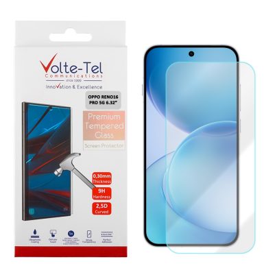 VOLTE-TEL TEMPERED GLASS OPPO RENO16 PRO 5G 6.32in 9H 0.30mm 2.5D FULL GLUE