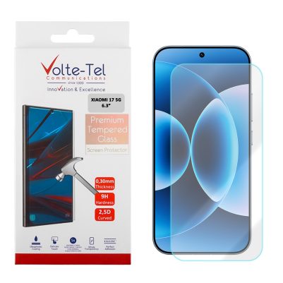 VOLTE-TEL TEMPERED GLASS XIAOMI 17 5G 6.3in FINGER UNLOCK 9H 0.20mm 2.5D FULL GLUE