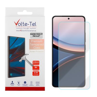 VOLTE-TEL TEMPERED GLASS XIAOMI POCO F7 PRO 6.67in FINGER UNLOCK 9H 0.20mm 2.5D FULL GLUE