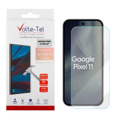 VOLTE-TEL TEMPERED GLASS GOOGLE PIXEL 11 5G 6.3in 9H 0.20mm 2.5D FINGER UNLOCK FULL GLUE