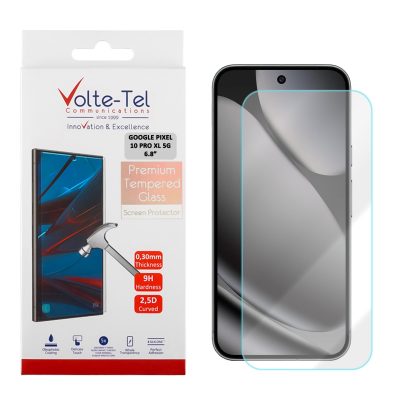 VOLTE-TEL TEMPERED GLASS GOOGLE PIXEL 10 PRO XL 5G 6.8in 9H 0.20mm 2.5D FINGER UNLOCK FULL GLUE
