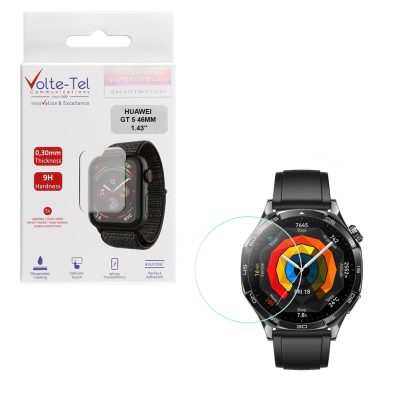 VOLTE-TEL TEMPERED GLASS HUAWEI WATCH GT 5 46MM 1.43in 9H 0.30mm 2.5D FULL GLUE FULL COVER