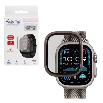VOLTE-TEL 3D TITANIUM TEMPERED GLASS APPLE WATCH ULTRA 2 49mm 1.92in 0.30mm FULL COVER TITANIUM-BLACK