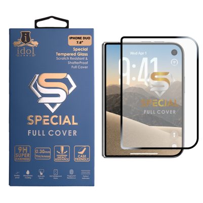 IDOL 1991 SPECIAL TEMPERED GLASS IPHONE DUO 7.6in 9H 0.25mm FULL COVER FINGER UNLOCK FULL GLUE BLACK