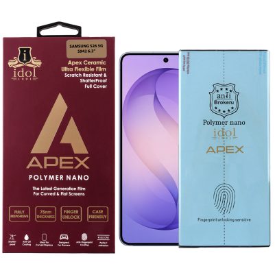 IDOL 1991 APEX POLYMER NANOTECH FILM SAMSUNG S26 5G S942 6.3in FINGER UNLOCK FULL COVER WITH INSTALLATION KIT