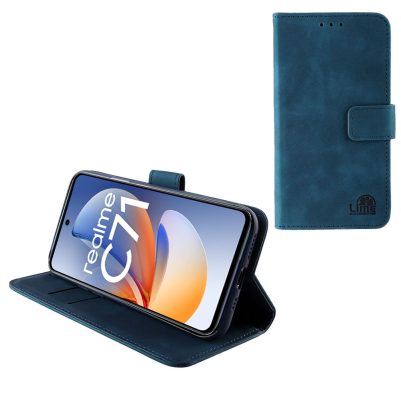 LIME ESSENTIAL ΘΗΚΗ REALME C71 6.67in MAGNET BOOK STAND CLIP DARK BLUE