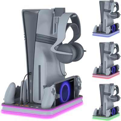 Βάση Φόρτισης PS5 / PS5 Slim & PS Portal με Ψύξη και RGB JYS-P5225 Γκρι